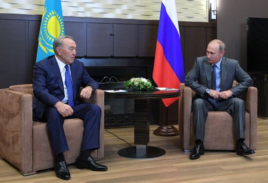 President Vladimir Putin meets with President of Kazakhstan Nursultan Nazarbayev