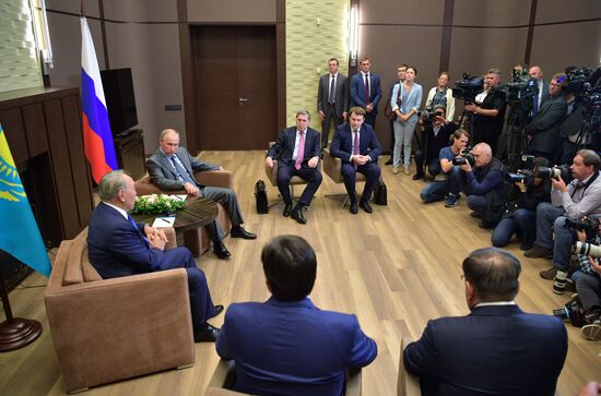 President Vladimir Putin meets with President of Kazakhstan Nursultan Nazarbayev