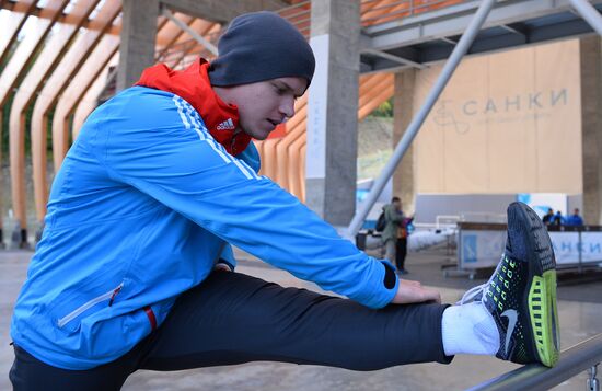 Bobsleigh. Russian team's muster drill