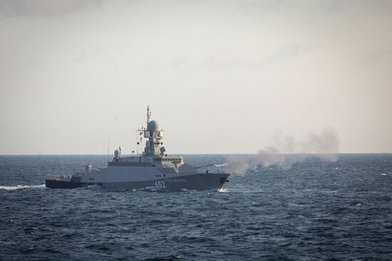 Manuevers of Russian Navy's Caspian Flotilla