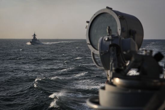 Manuevers of Russian Navy's Caspian Flotilla