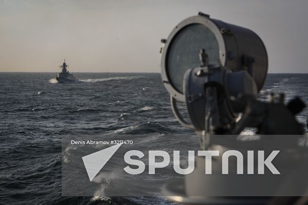 Manuevers of Russian Navy's Caspian Flotilla