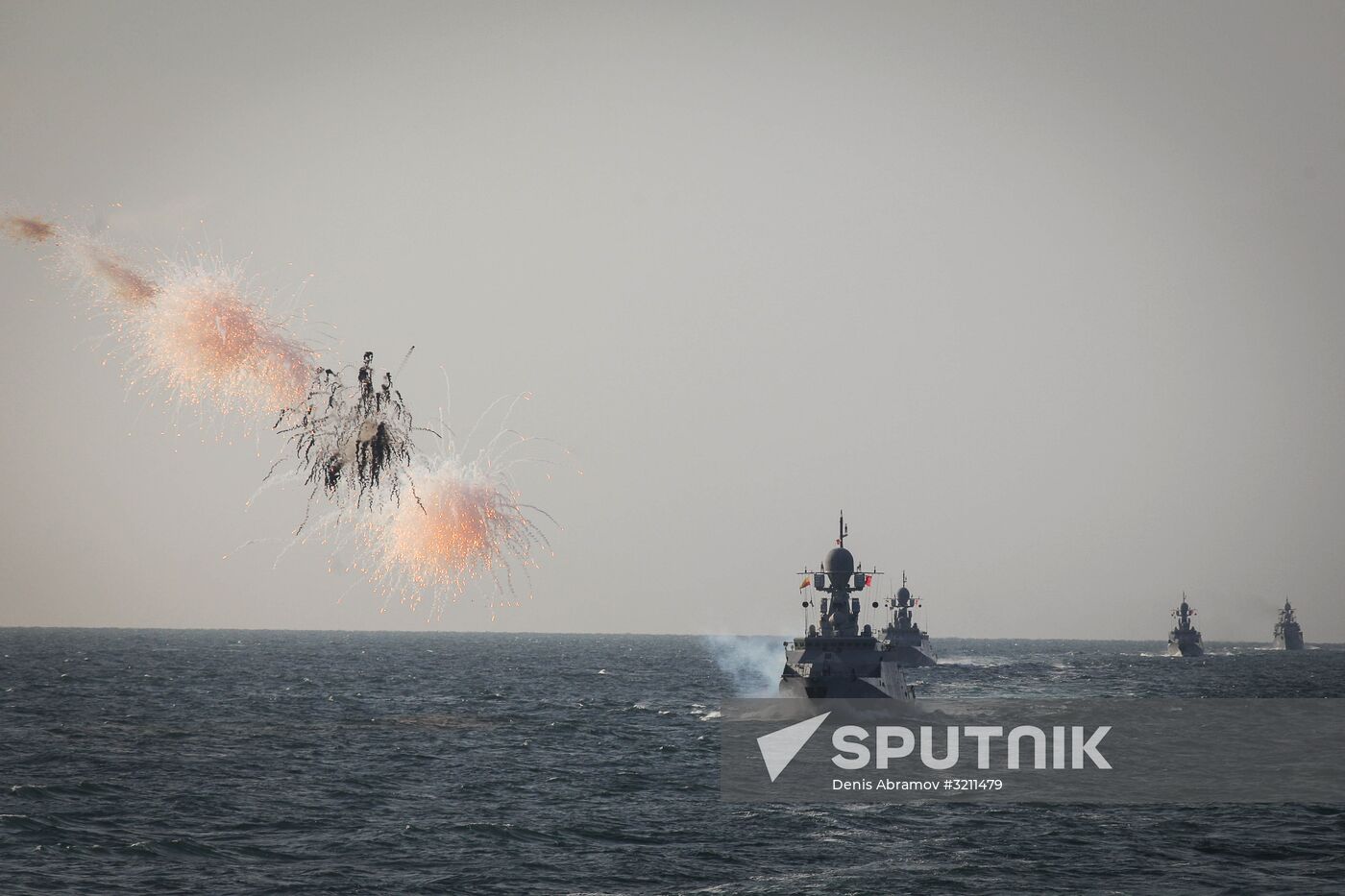 Manuevers of Russian Navy's Caspian Flotilla