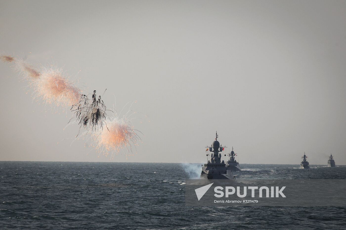 Manuevers of Russian Navy's Caspian Flotilla