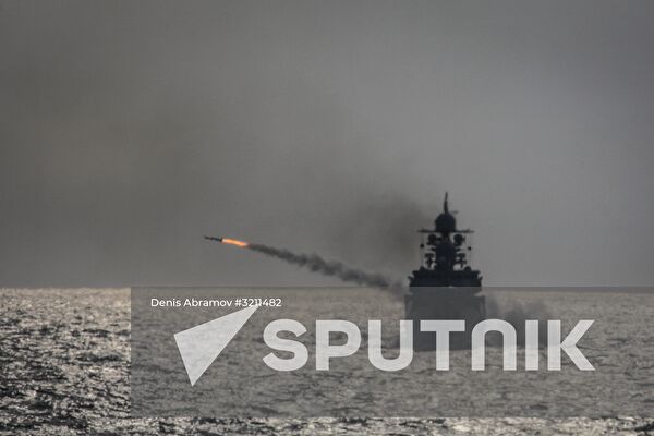 Manuevers of Russian Navy's Caspian Flotilla