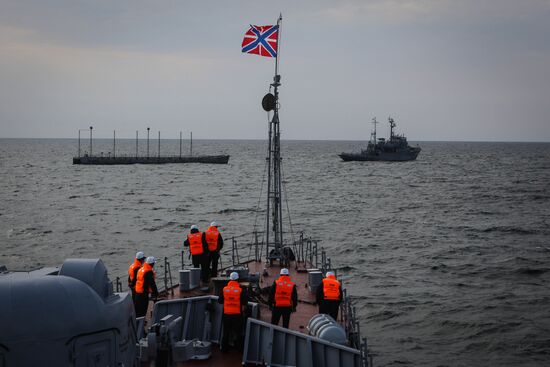 Manuevers of Russian Navy's Caspian Flotilla