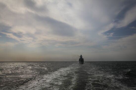 Manuevers of Russian Navy's Caspian Flotilla