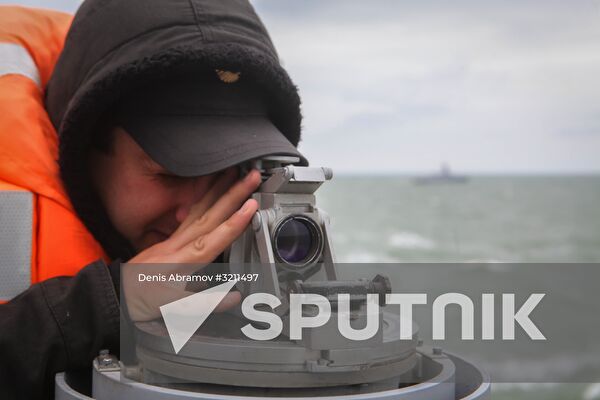 Manuevers of Russian Navy's Caspian Flotilla