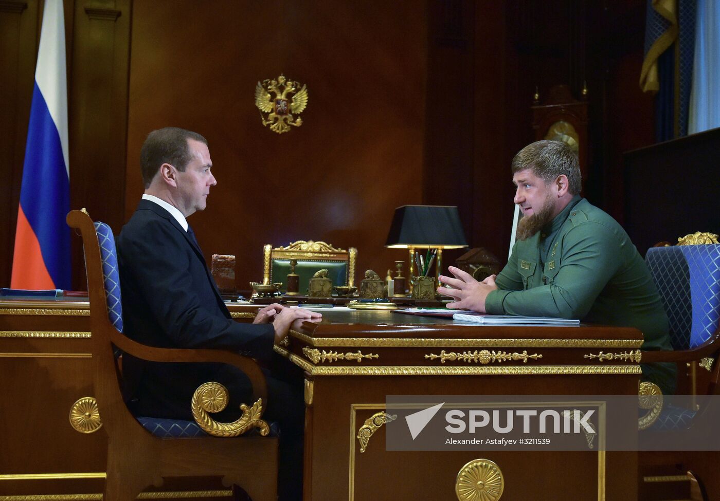 Prime Minister Dmitry Medvedev meets with head of Chechnya Ramzan Kadyrov