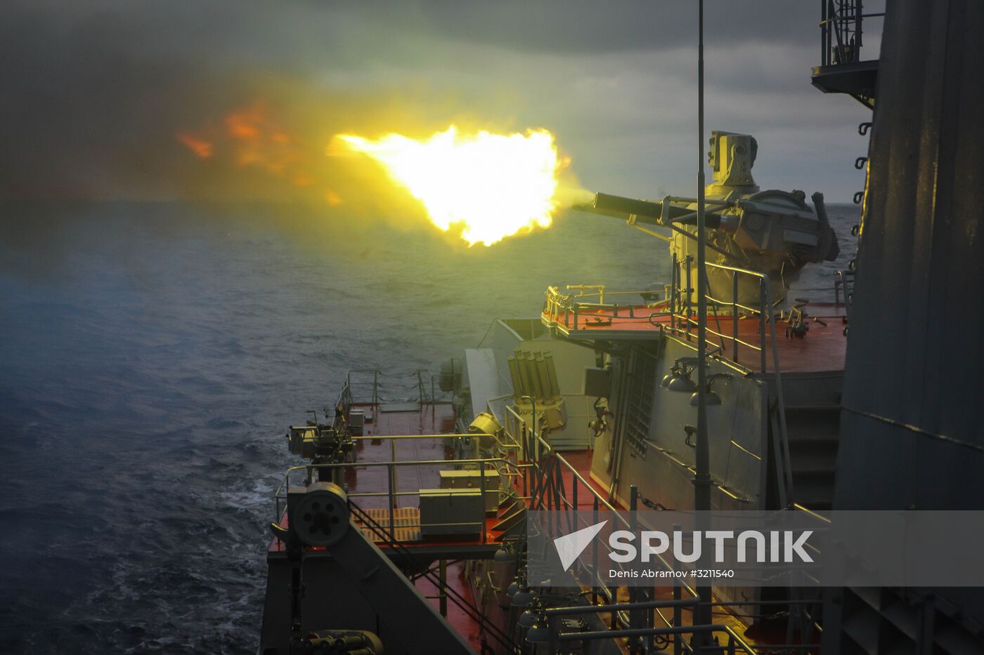 Manuevers of Russian Navy's Caspian Flotilla