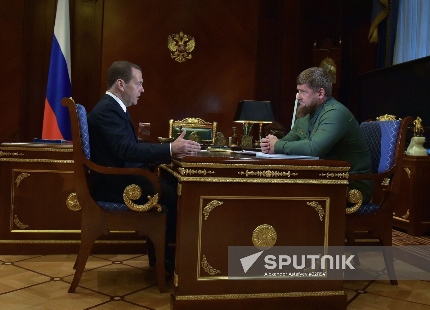 Prime Minister Dmitry Medvedev meets with head of Chechnya Ramzan Kadyrov
