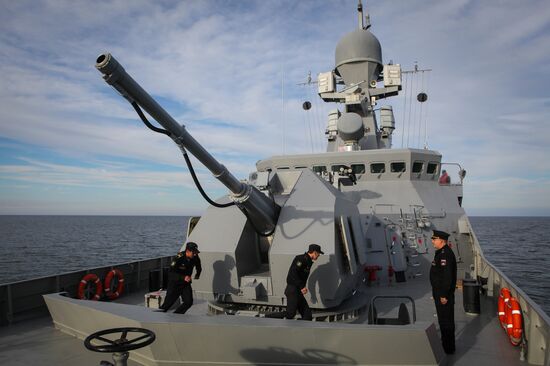 Manuevers of Russian Navy's Caspian Flotilla