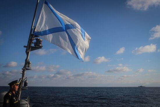Manuevers of Russian Navy's Caspian Flotilla