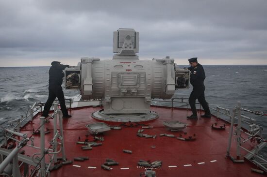 Manuevers of Russian Navy's Caspian Flotilla