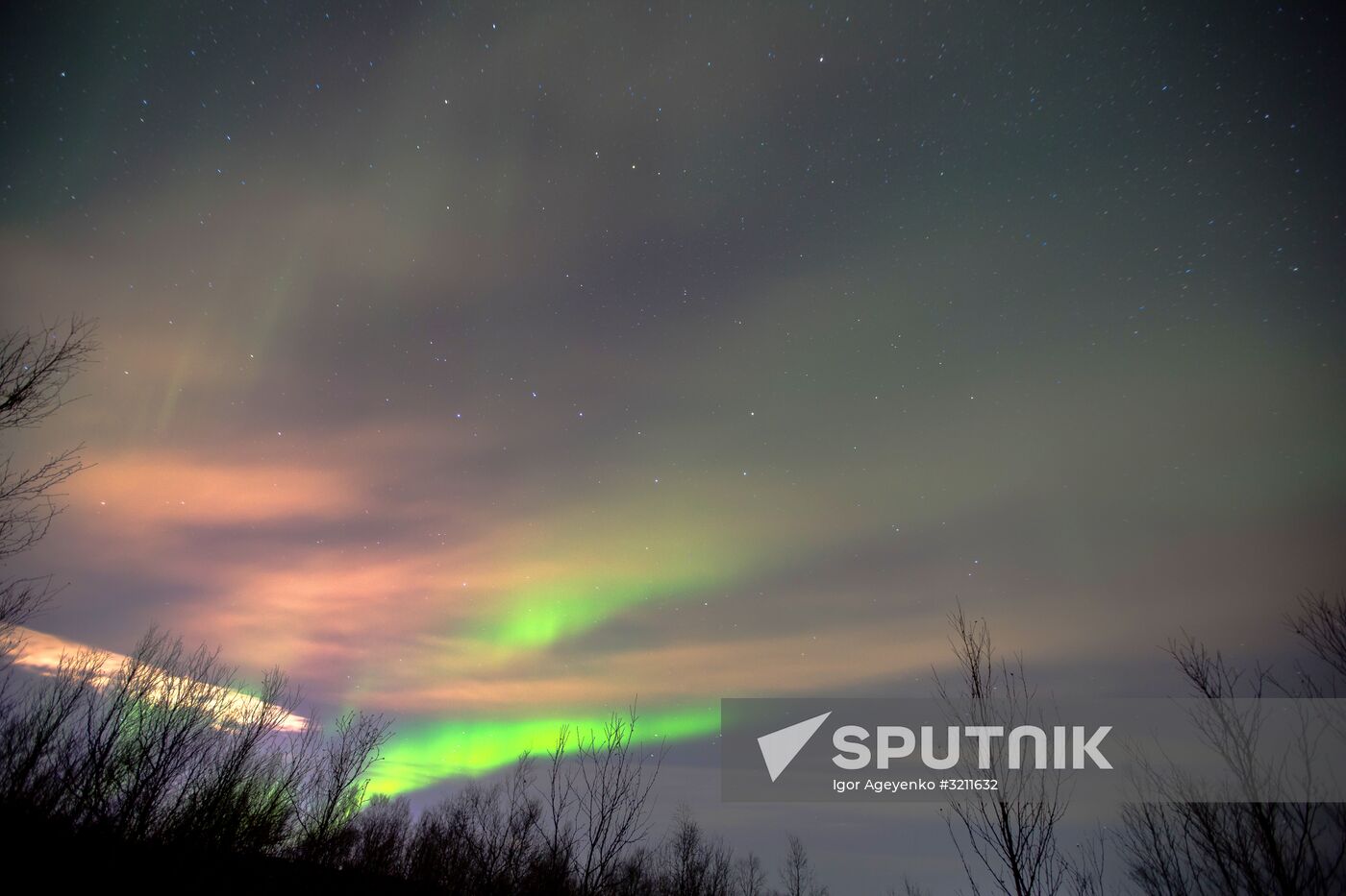 Northern lights in Murmansk region