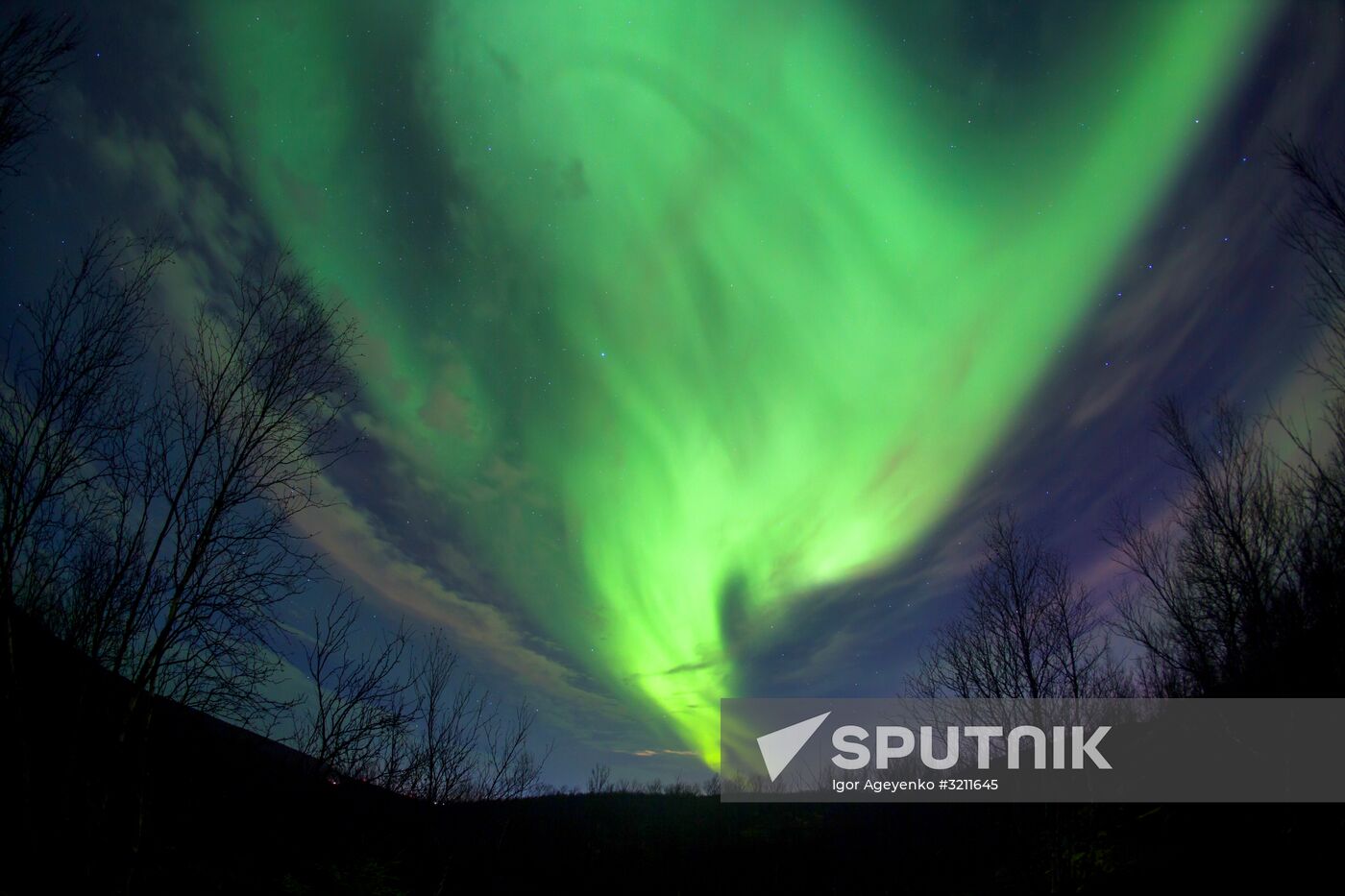 Northern lights in Murmansk region