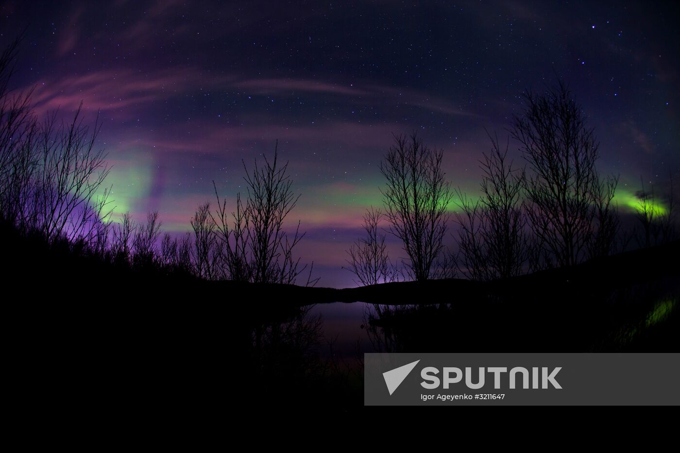 Northern lights in Murmansk region