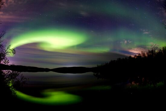 Northern lights in Murmansk region