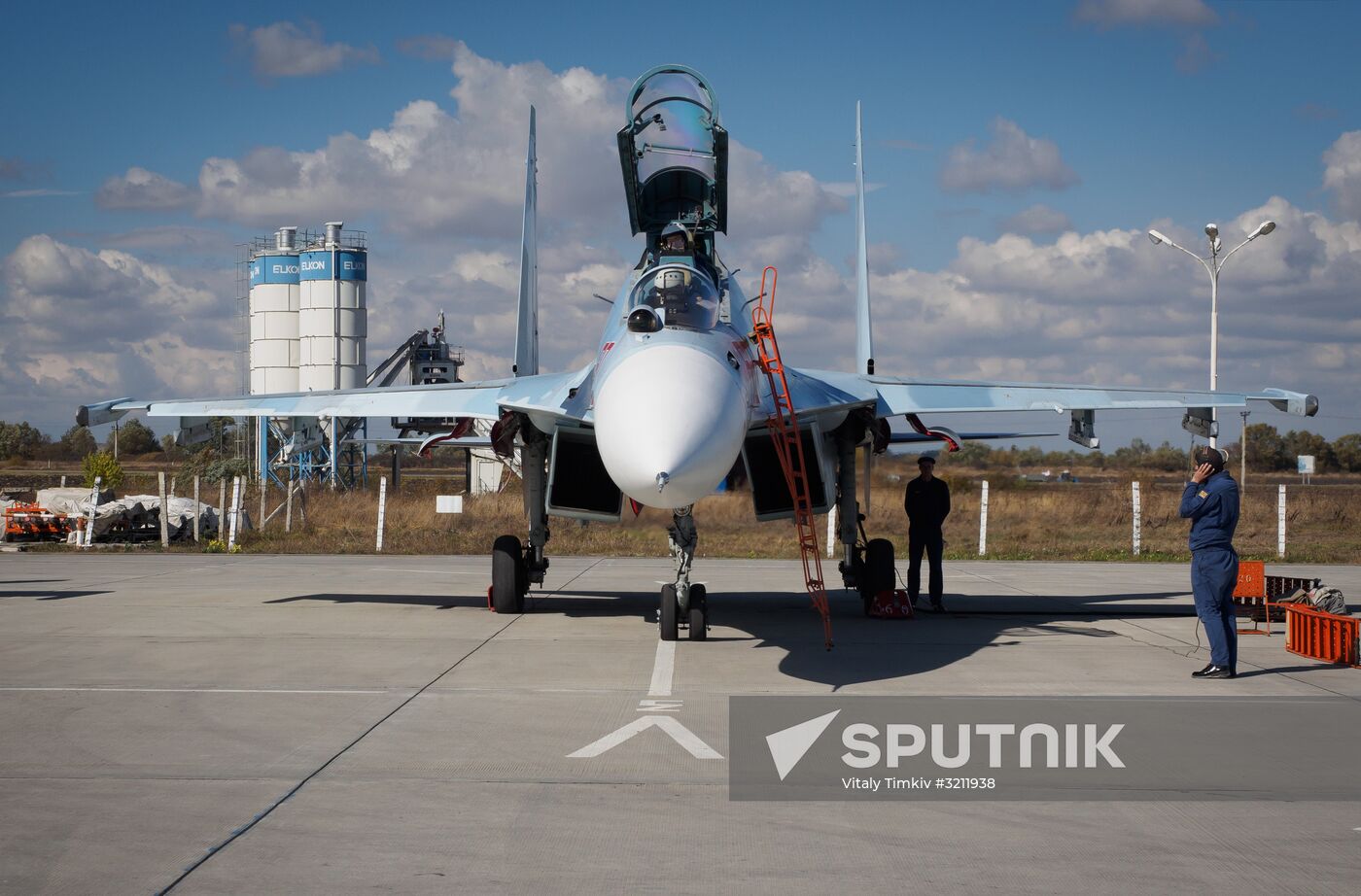 Practice flights of Russian Falcons aerobatic team in Krasnodar Territory