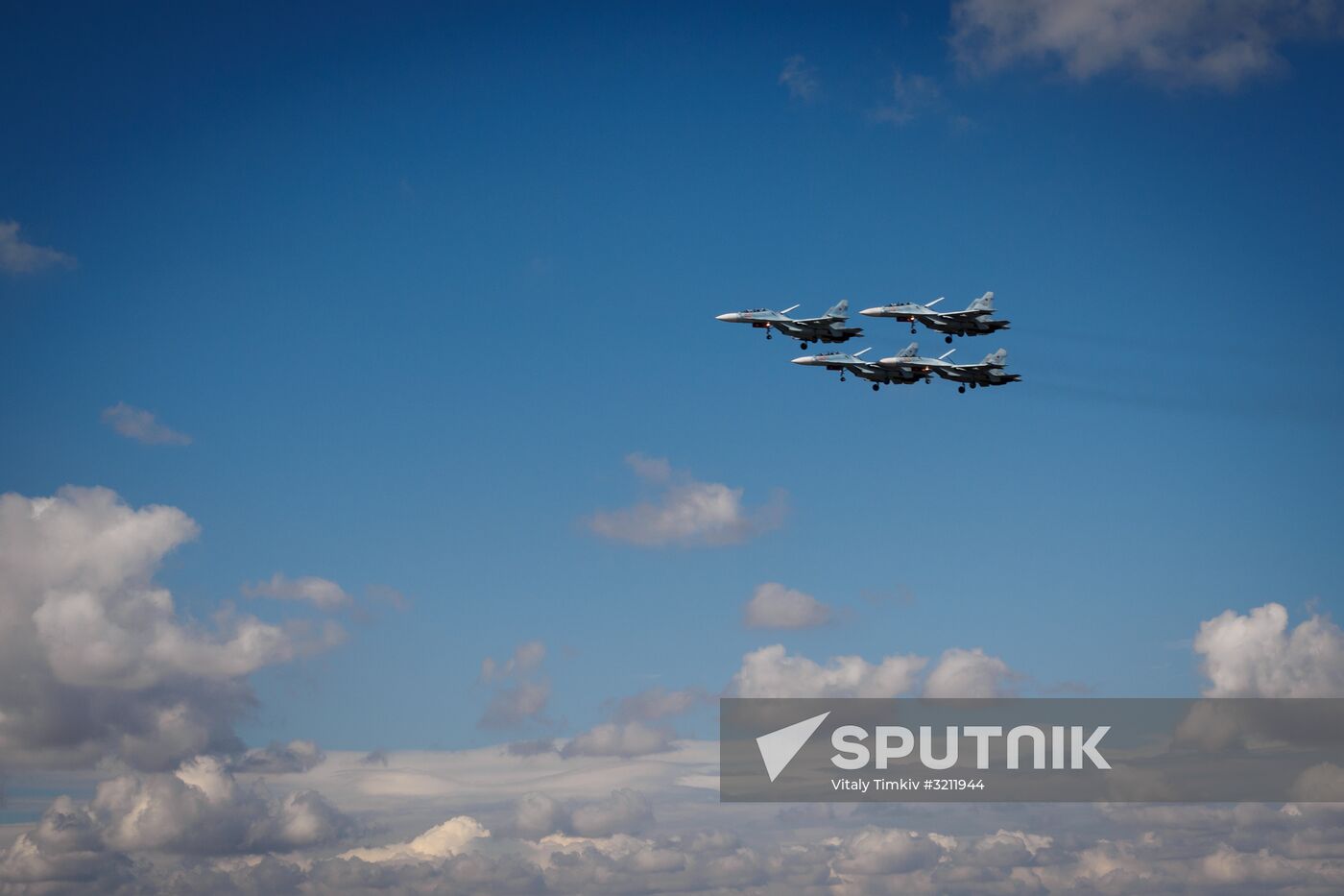 Practice flights of Russian Falcons aerobatic team in Krasnodar Territory