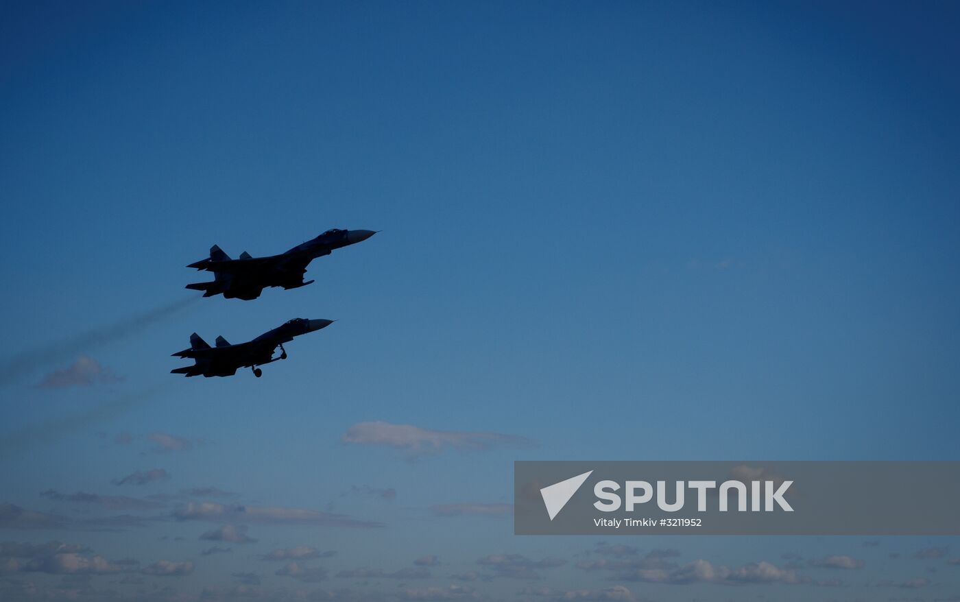 Practice flights of Russian Falcons aerobatic team in Krasnodar Territory