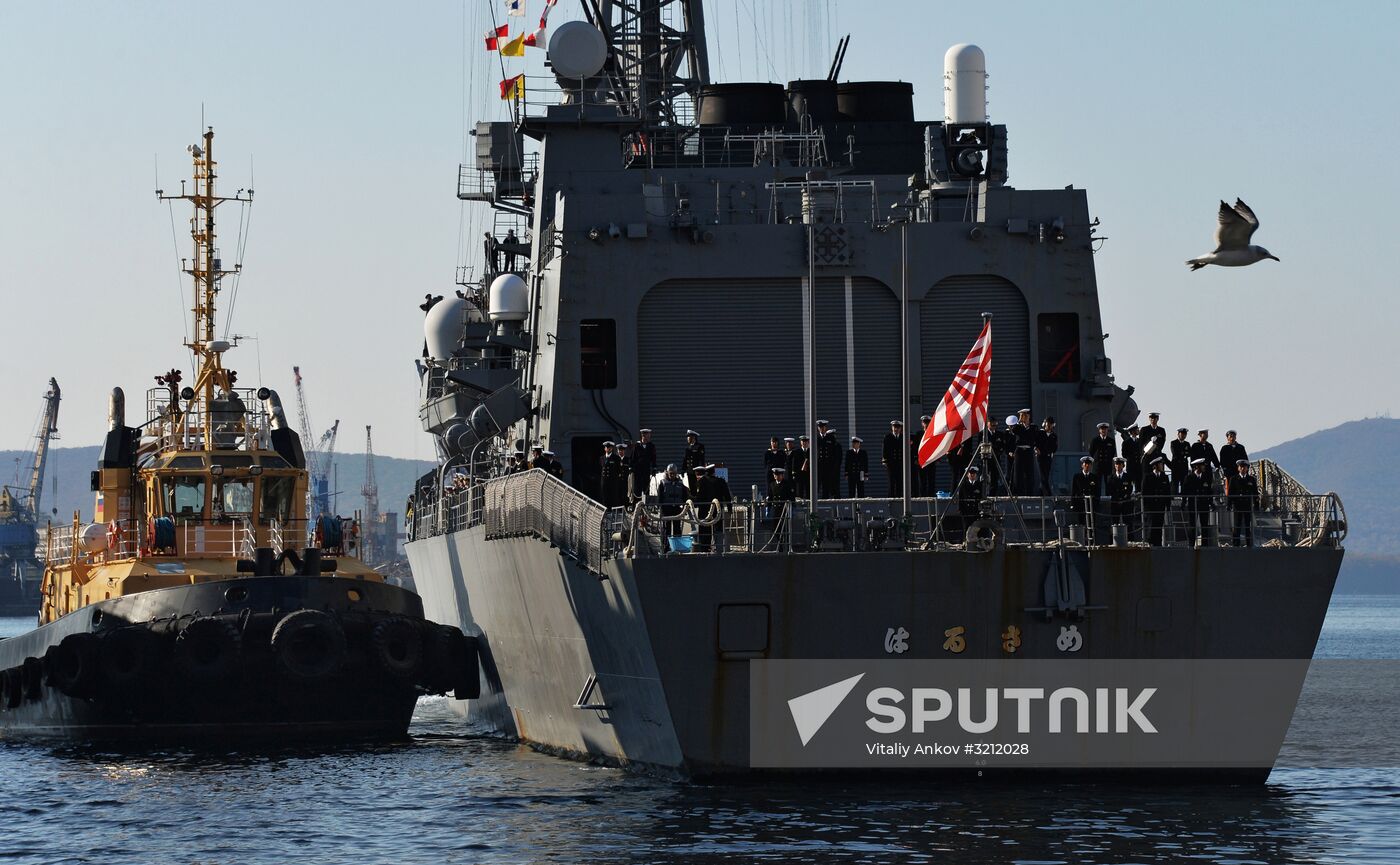 Japan Self-Defense Force ships arrive in Vladivostok