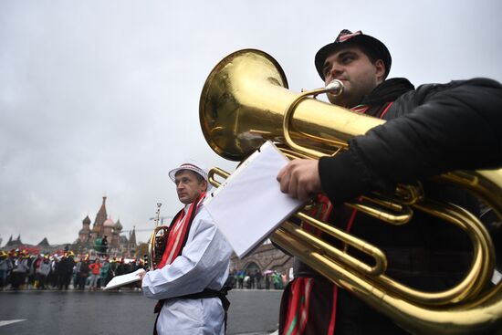 Carnival procession as part of 19th World Festival of Youth and Students