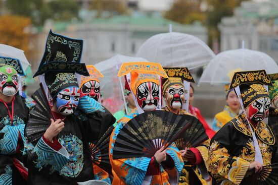Carnival procession as part of 19th World Festival of Youth and Students