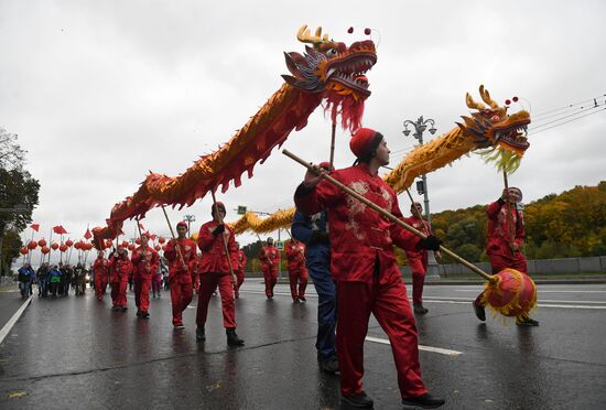 Carnival procession as part of 19th World Festival of Youth and Students