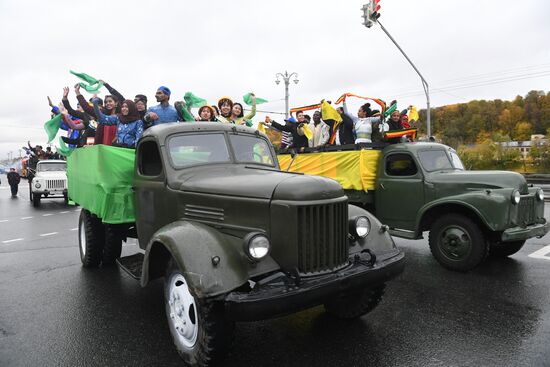Carnival procession as part of 19th World Festival of Youth and Students
