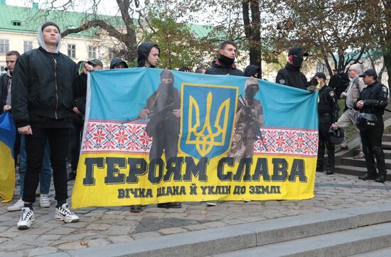 Rallies of nationalists in Ukraine