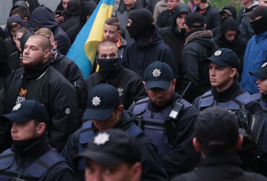 Rallies of nationalists in Ukraine