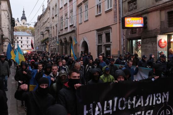 Rallies of nationalists in Ukraine