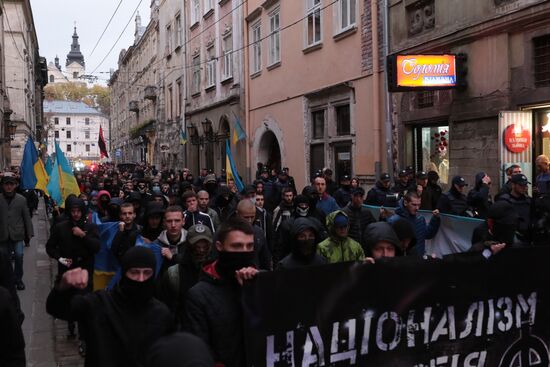 Rallies of nationalists in Ukraine