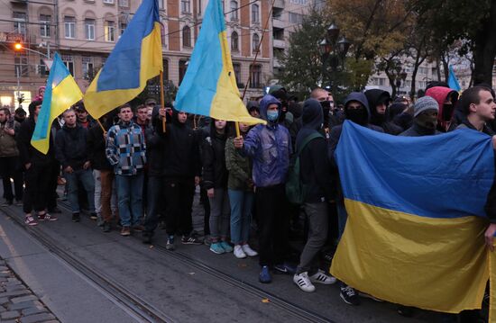 Rallies of nationalists in Ukraine