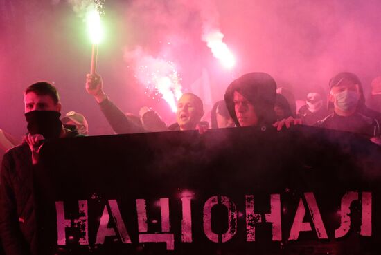 Rallies of nationalists in Ukraine