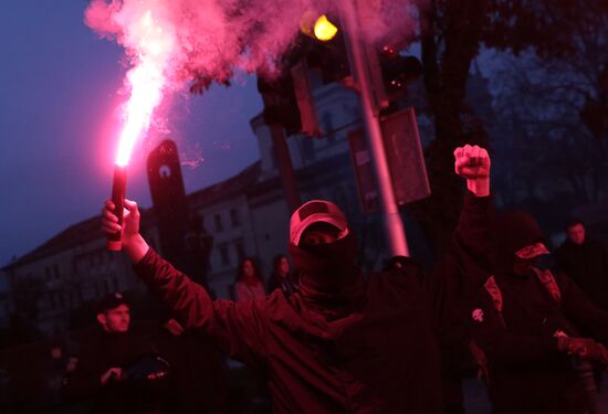 Rallies of nationalists in Ukraine