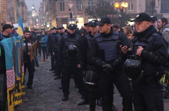 Rallies of nationalists in Ukraine