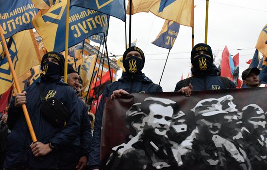 Rallies of nationalists in Ukraine