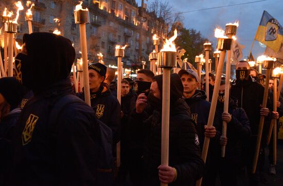 Rallies of nationalists in Ukraine