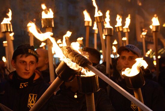 Rallies of nationalists in Ukraine
