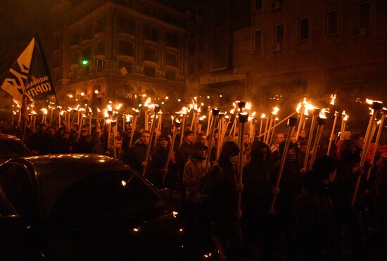 Rallies of nationalists in Ukraine