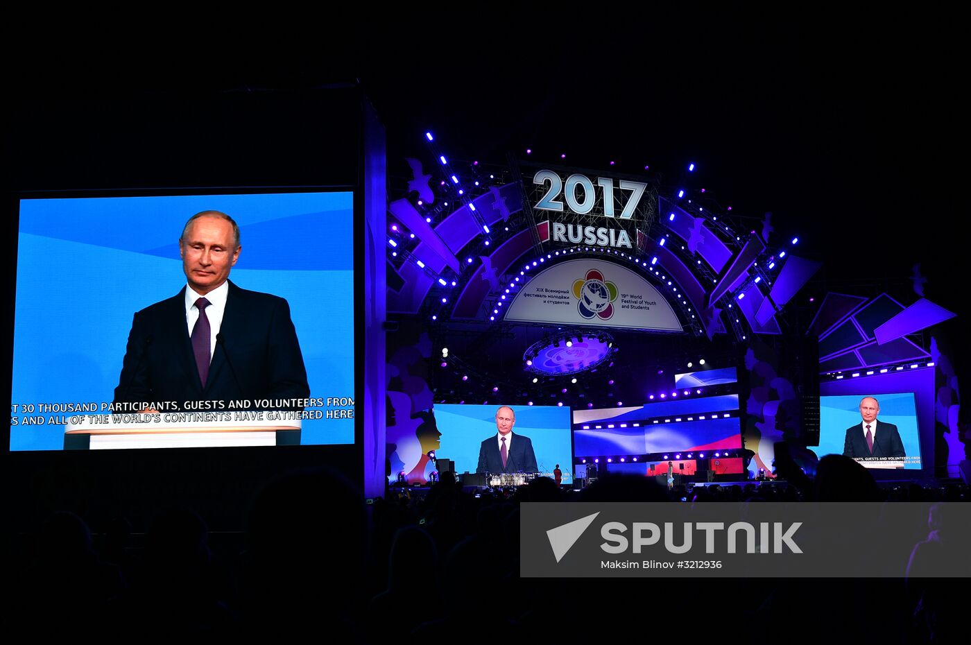 President Vladimir Putin attends opening ceremony of 19th World Festival of Youth and Students in Sochi