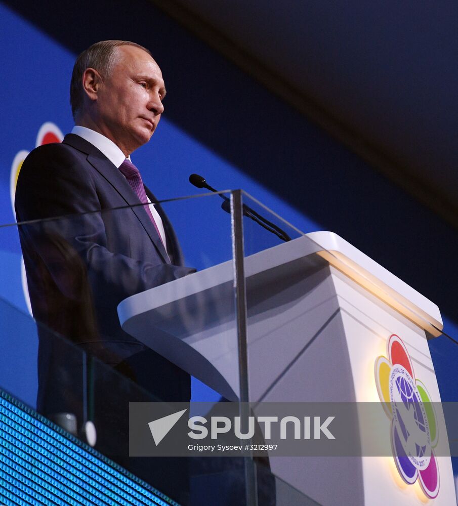 President Vladimir Putin attends opening ceremony of 19th World Festival of Youth and Students in Sochi
