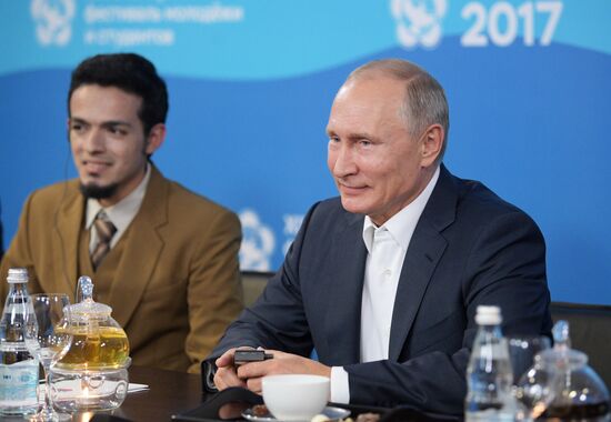 President Vladimir Putin attends opening ceremony of 19th World Festival of Youth and Students in Sochi