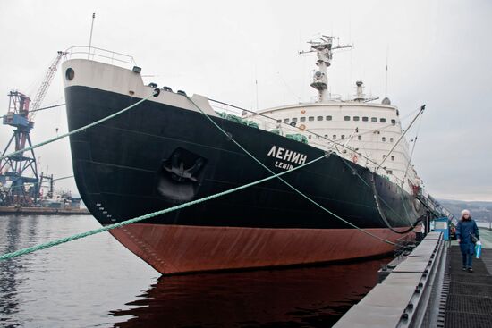 Historic icebreaker museum "Lenin" in Murmansk