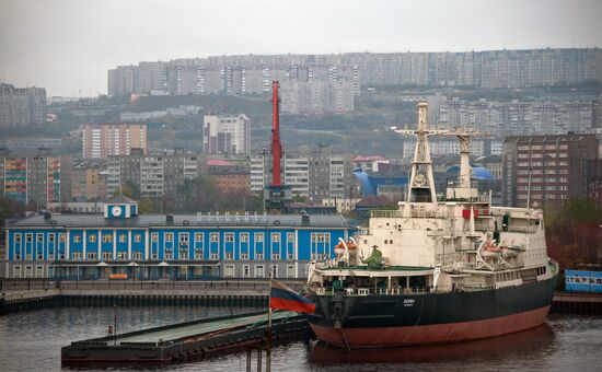 Historic icebreaker museum "Lenin" in Murmansk