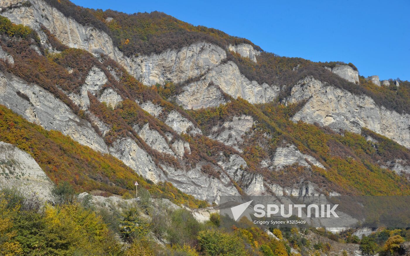 Autumn in mountains of Chechnya