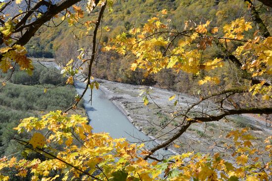 Autumn in mountains of Chechnya