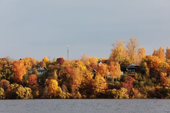 Golden autumn in Plyos, Russia